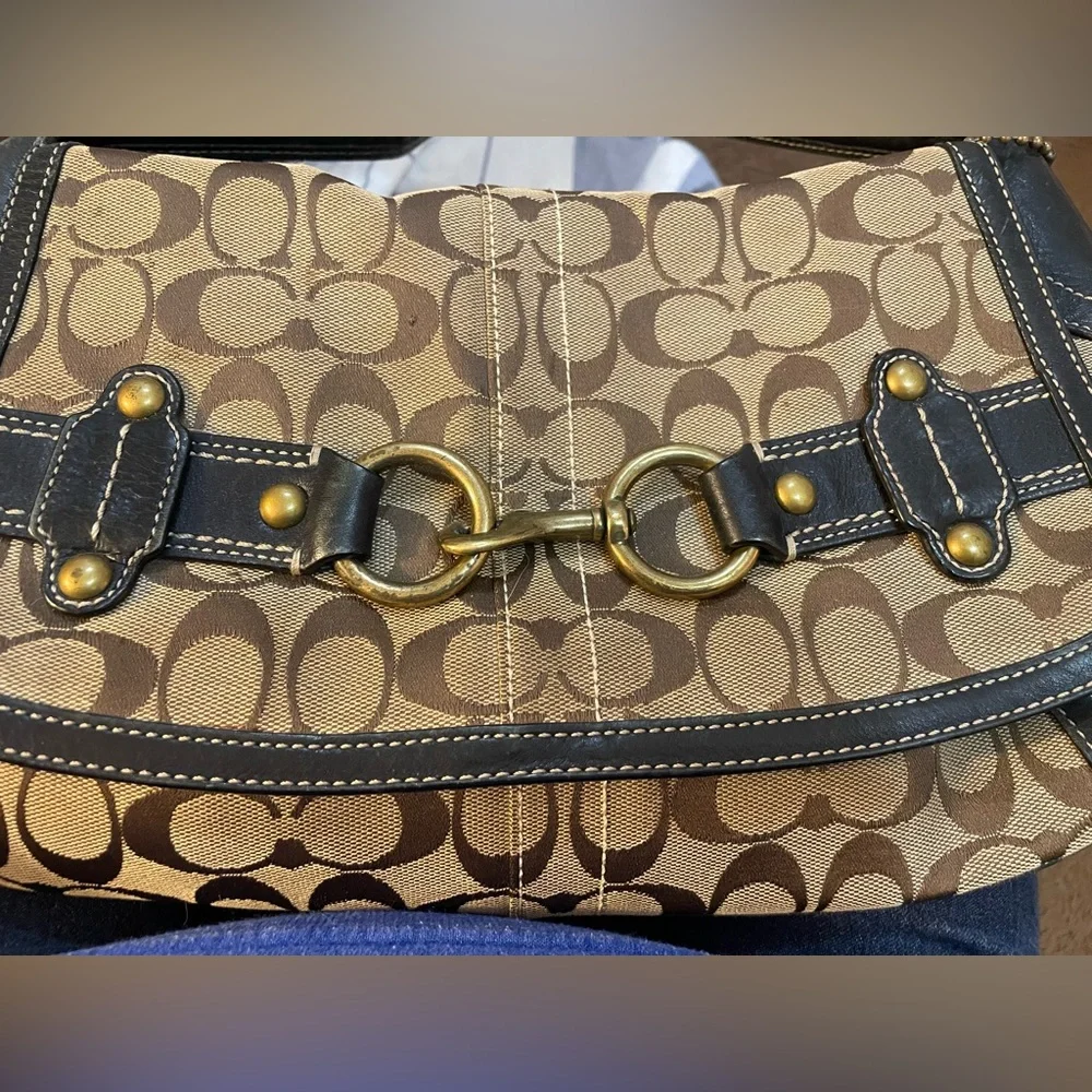 COACH Ergo Brown and Tan Designer Shoulder Bag - Picture 1 of 11